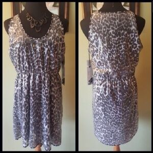 Rodarte for Target Silver Leopard Print Midi Dress